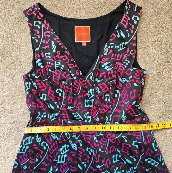 ModCloth Bijou Joys A-Line Music Print Dress Size L - Picture 9 of 13